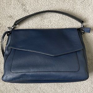 Botkier Cobble Hill Leather Hobo Navy Blue